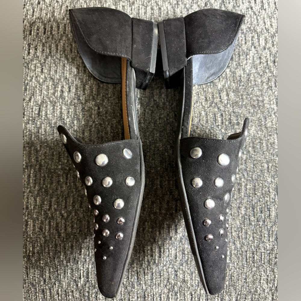 BAR III Womens Black Closed Back Studded Slip On Canisaf Flats Shoes Size 7.5 - Picture 6 of 9
